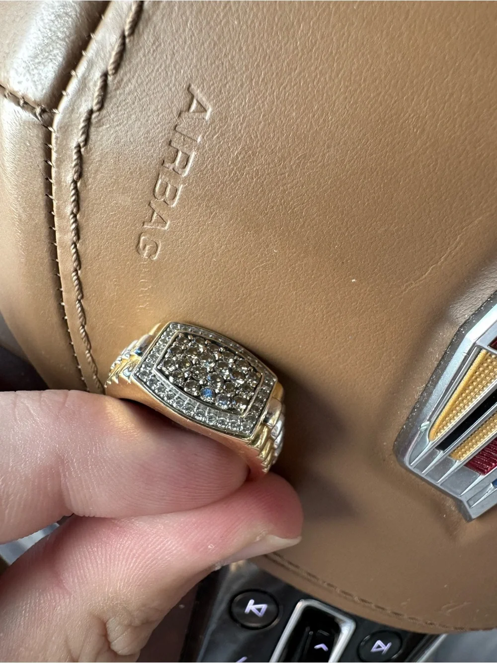 Zales Men's 1 CTW Natural Diamond Ring 1OK Yellow Gold Brown White Sz 11.75